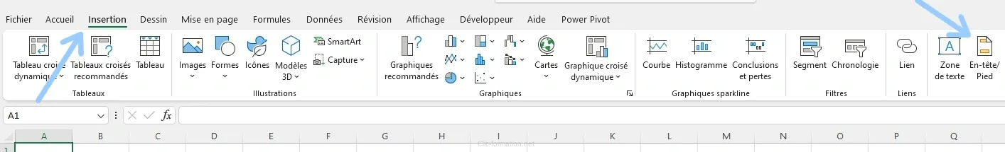 Comment insérer un en-tete methode 1