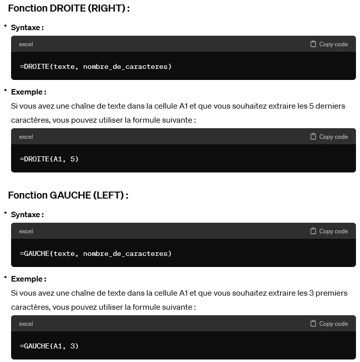 support droite gauche