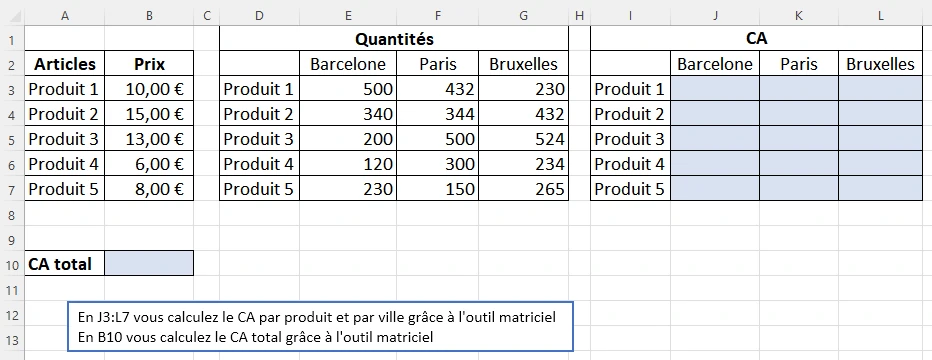 Ex-001 Calcul matricielle