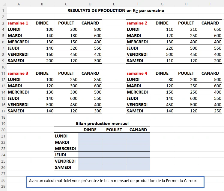 Ex-003 Calcul matricielle
