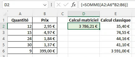 support calcul matriciel 01
