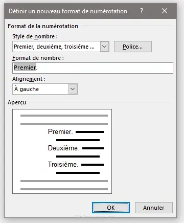tuto : définir un nouveau format de numérotation