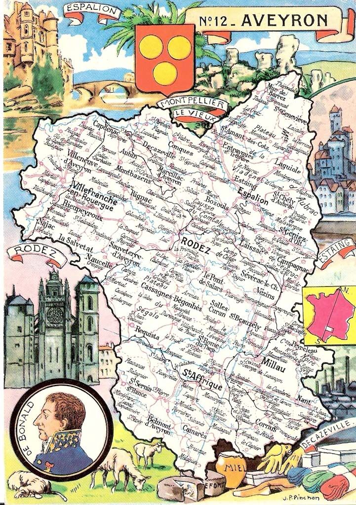 Carte ancienne de l'Aveyron