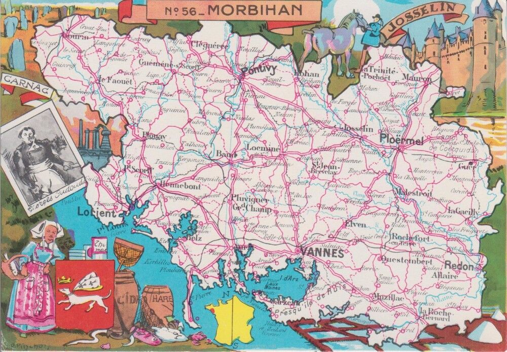 Carte postale ancienne illustrée Morbihan