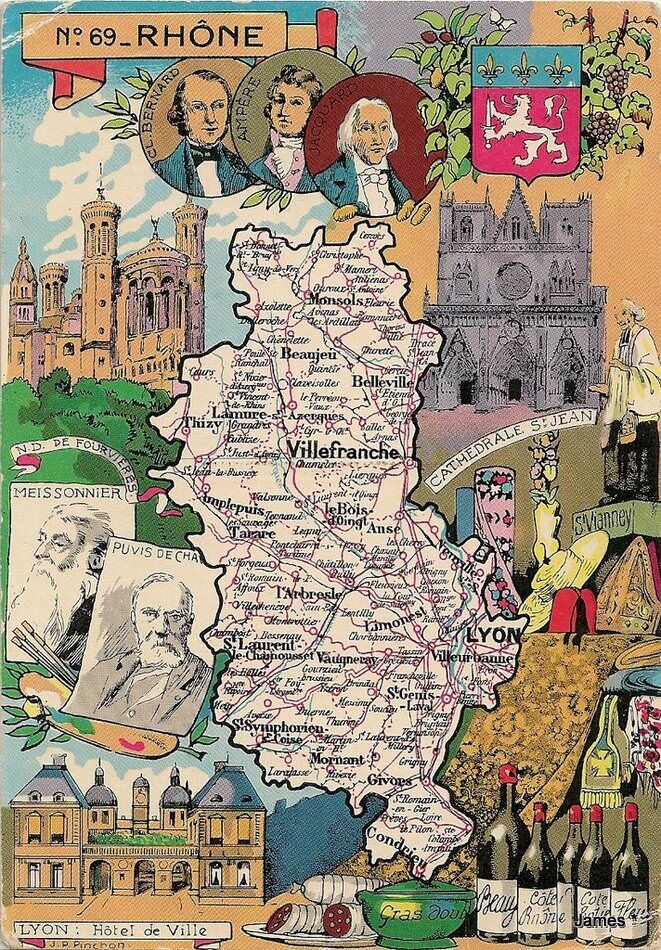 69 Rhone carte de partement