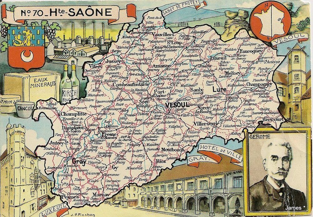 70 Haute Saone carte departement