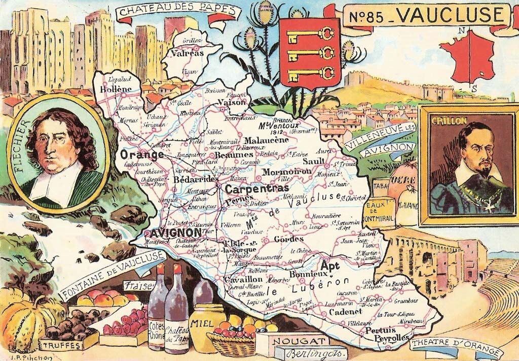 Illustration des paysages emblématiques et du terroirs du Vaucluse